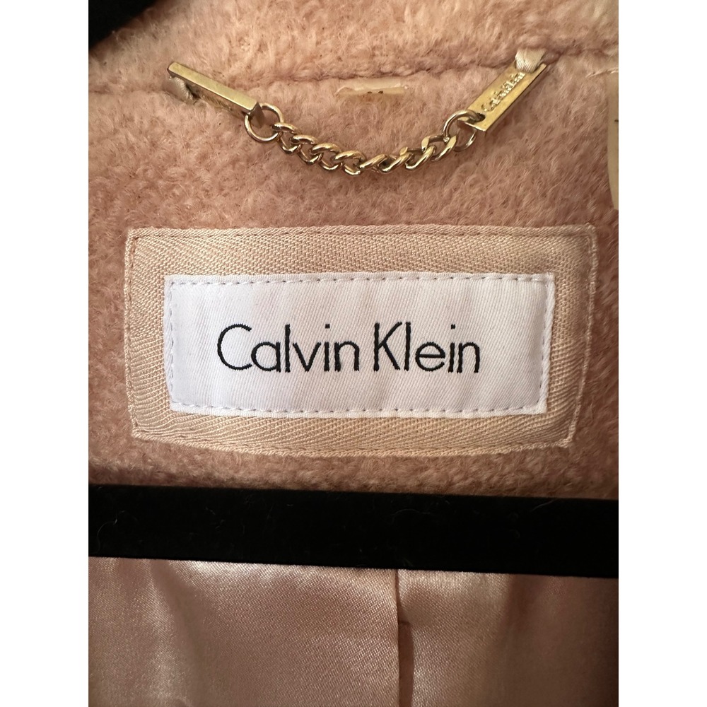 Calvin Klein Womens Dusty Rose Pink Fit and Flare Double Breasted Peacoat Coat - Picture 8 of 16